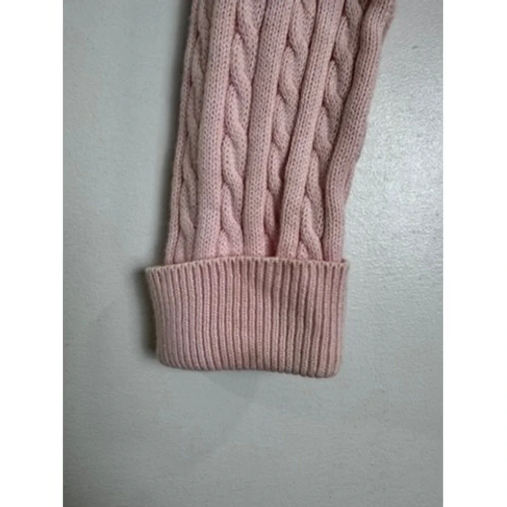 Ralph Lauren Toddler Girl Pink Cardigan Cable Knit Pony Logo Sweater 24M
